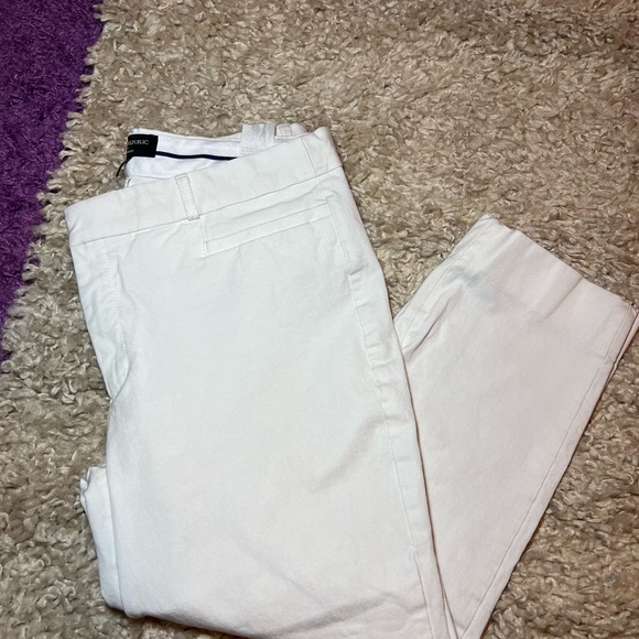 White Slim Fit Pants - Picture 1 of 5